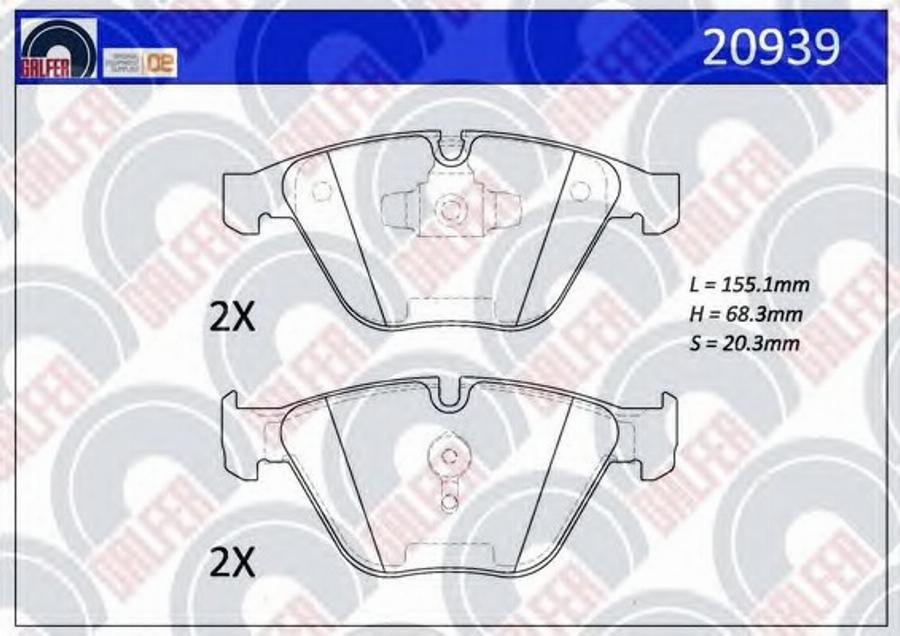 Galfer 20939 - Kit de plaquettes de frein, frein à disque cwaw.fr