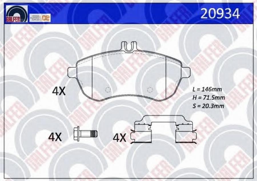 Galfer 20934 - Kit de plaquettes de frein, frein à disque cwaw.fr