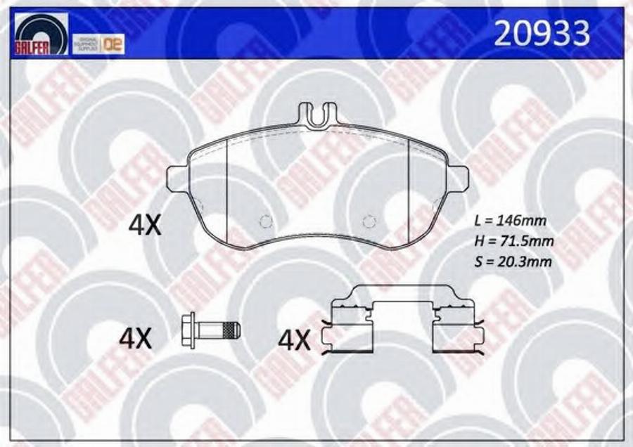 Galfer 20933 - Kit de plaquettes de frein, frein à disque cwaw.fr