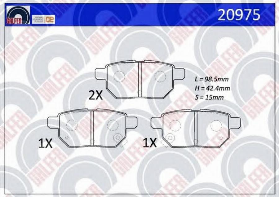 Galfer 20975 - Kit de plaquettes de frein, frein à disque cwaw.fr