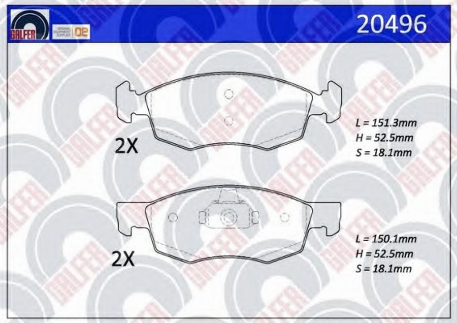 Galfer 20496 - Kit de plaquettes de frein, frein à disque cwaw.fr