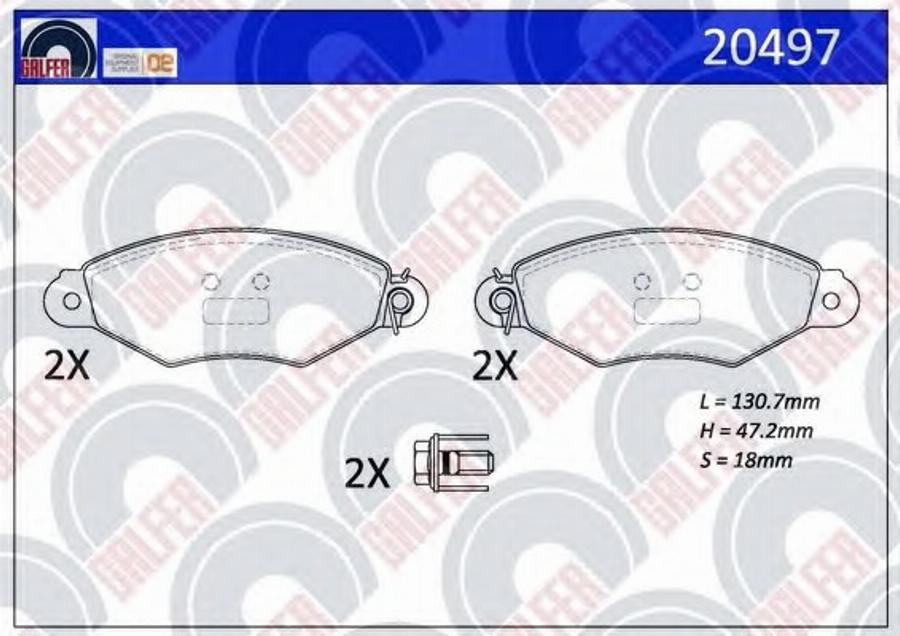 Galfer 20497 - Kit de plaquettes de frein, frein à disque cwaw.fr