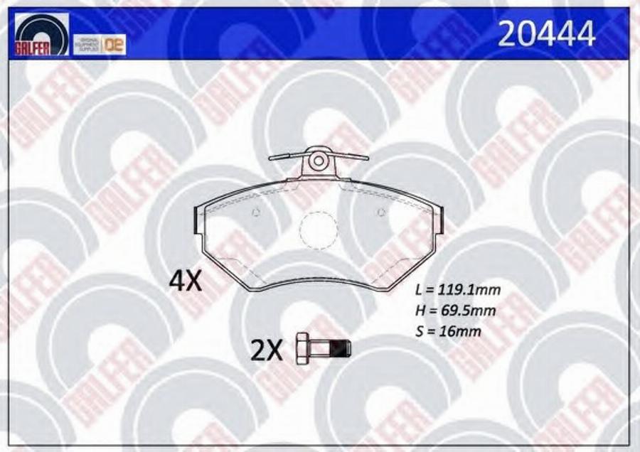 Galfer 20444 - Kit de plaquettes de frein, frein à disque cwaw.fr