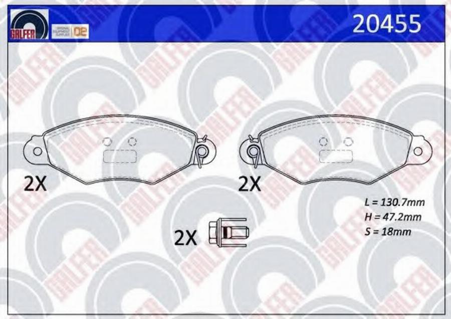 Galfer 20455 - Kit de plaquettes de frein, frein à disque cwaw.fr