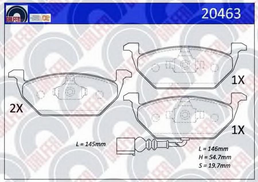 Galfer 20463 - Kit de plaquettes de frein, frein à disque cwaw.fr