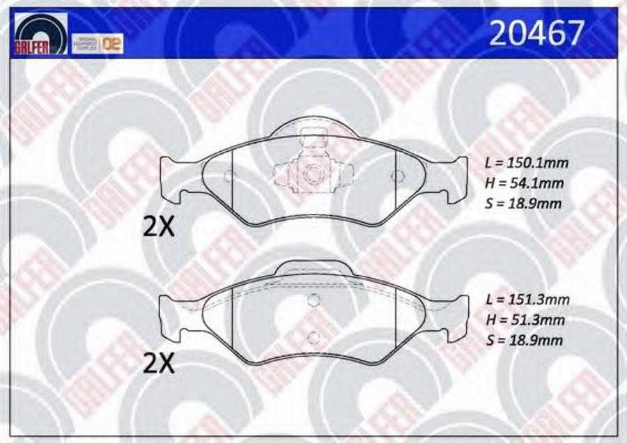 Galfer 20467 - Kit de plaquettes de frein, frein à disque cwaw.fr