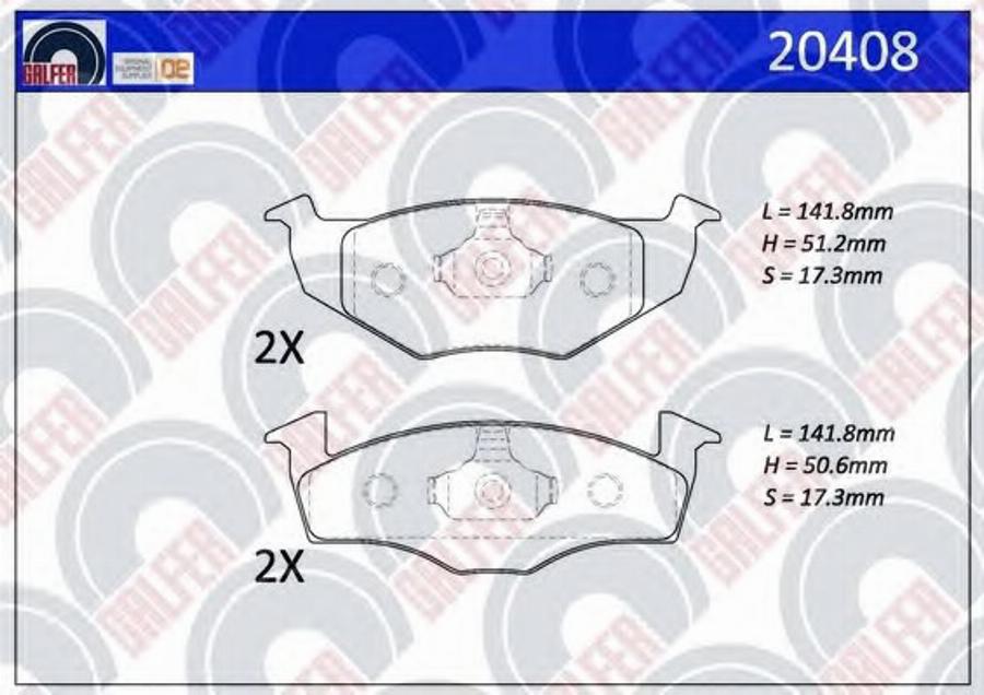 Galfer 20408 - Kit de plaquettes de frein, frein à disque cwaw.fr