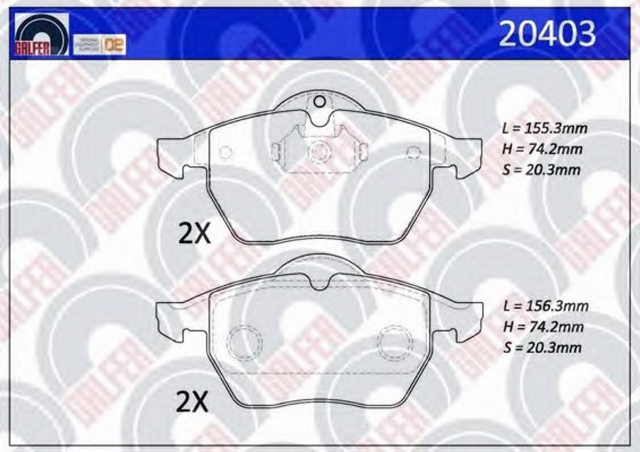 Galfer 20403 - Kit de plaquettes de frein, frein à disque cwaw.fr