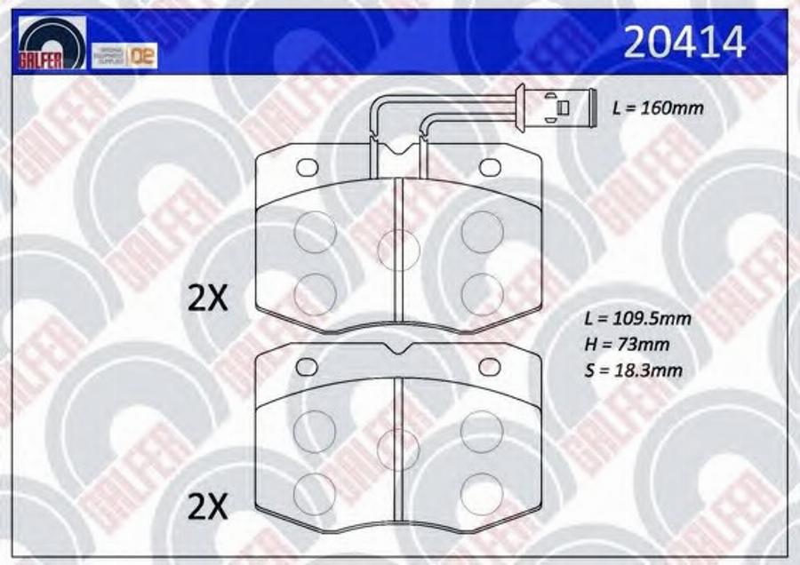 Galfer 20414 - Kit de plaquettes de frein, frein à disque cwaw.fr