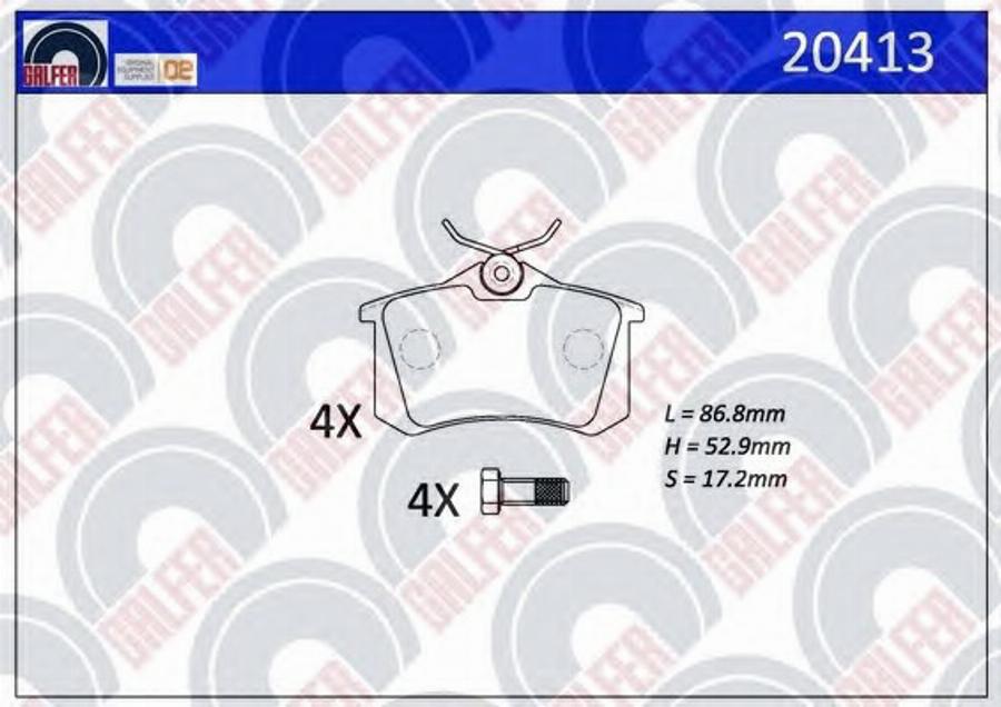 Galfer 20413 - Kit de plaquettes de frein, frein à disque cwaw.fr