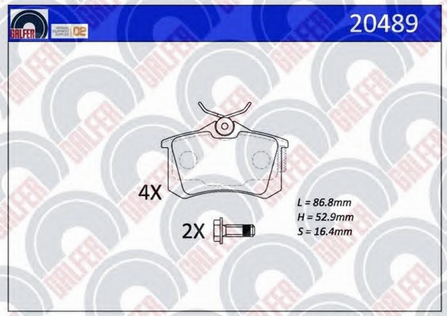 Galfer 20489 - Kit de plaquettes de frein, frein à disque cwaw.fr