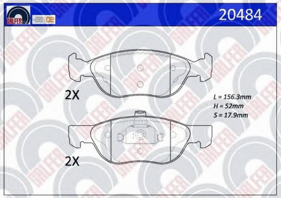 Galfer 20484 - Kit de plaquettes de frein, frein à disque cwaw.fr