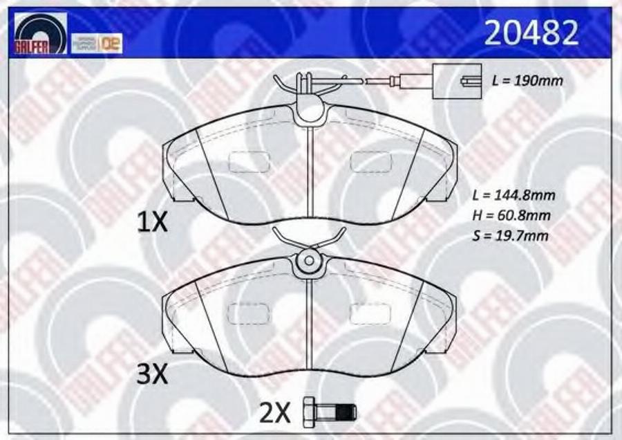 Galfer 20482 - Kit de plaquettes de frein, frein à disque cwaw.fr