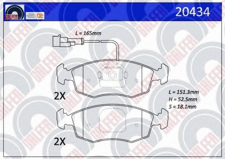 Galfer 20434 - Kit de plaquettes de frein, frein à disque cwaw.fr