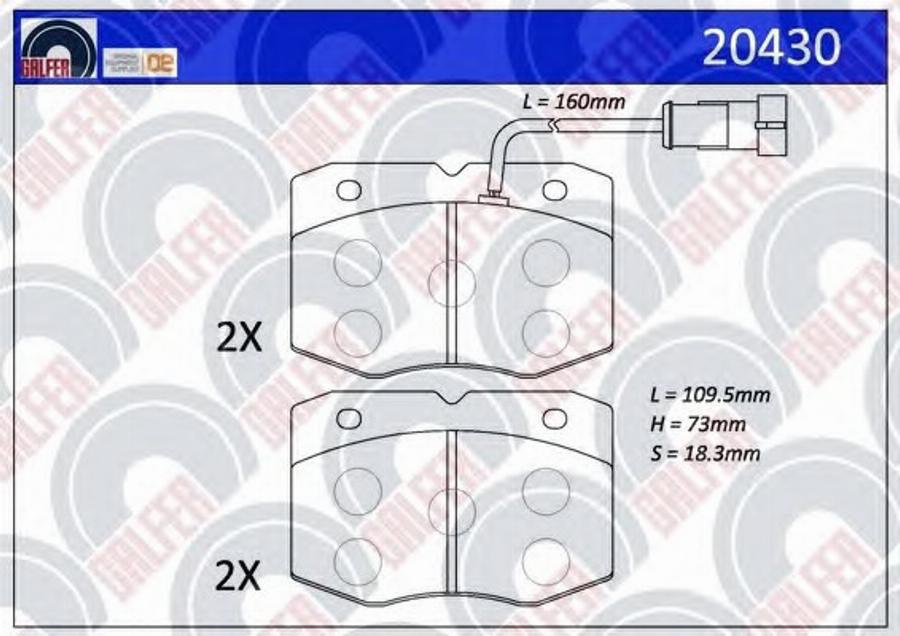 Galfer 20430 - Kit de plaquettes de frein, frein à disque cwaw.fr