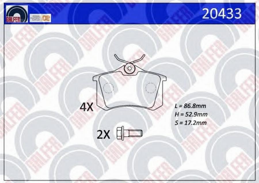 Galfer 20433 - Kit de plaquettes de frein, frein à disque cwaw.fr