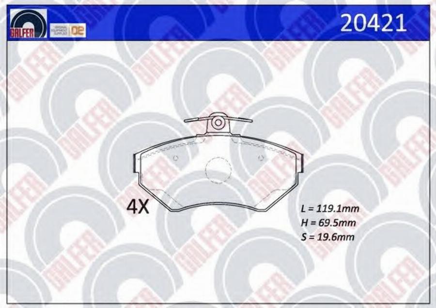 Galfer 20421 - Kit de plaquettes de frein, frein à disque cwaw.fr