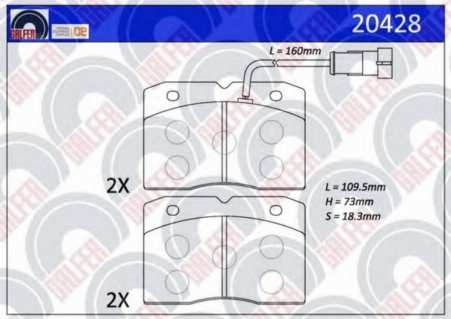 Galfer 20428 - Kit de plaquettes de frein, frein à disque cwaw.fr