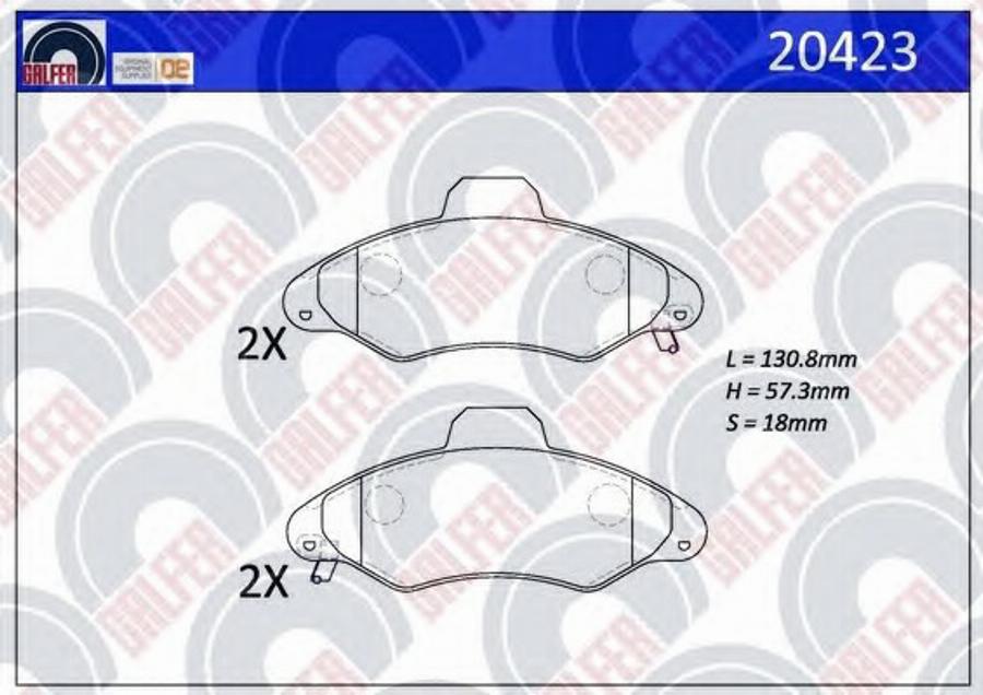 Galfer 20423 - Kit de plaquettes de frein, frein à disque cwaw.fr