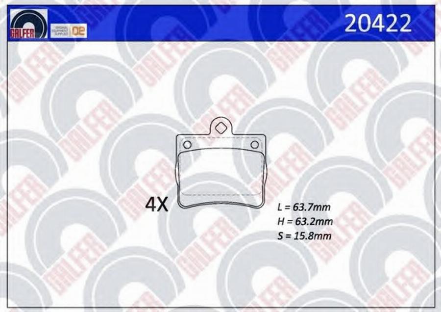 Galfer 20422 - Kit de plaquettes de frein, frein à disque cwaw.fr