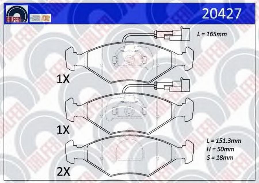 Galfer 20427 - Kit de plaquettes de frein, frein à disque cwaw.fr