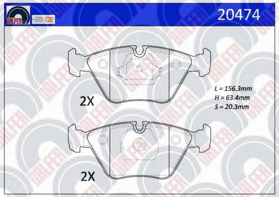 Galfer 20474 - Kit de plaquettes de frein, frein à disque cwaw.fr