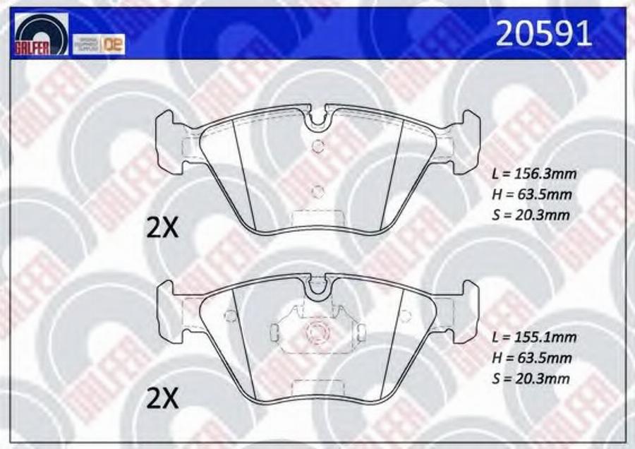 Galfer 20591 - Kit de plaquettes de frein, frein à disque cwaw.fr