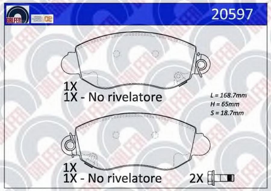 Galfer 20597 - Kit de plaquettes de frein, frein à disque cwaw.fr