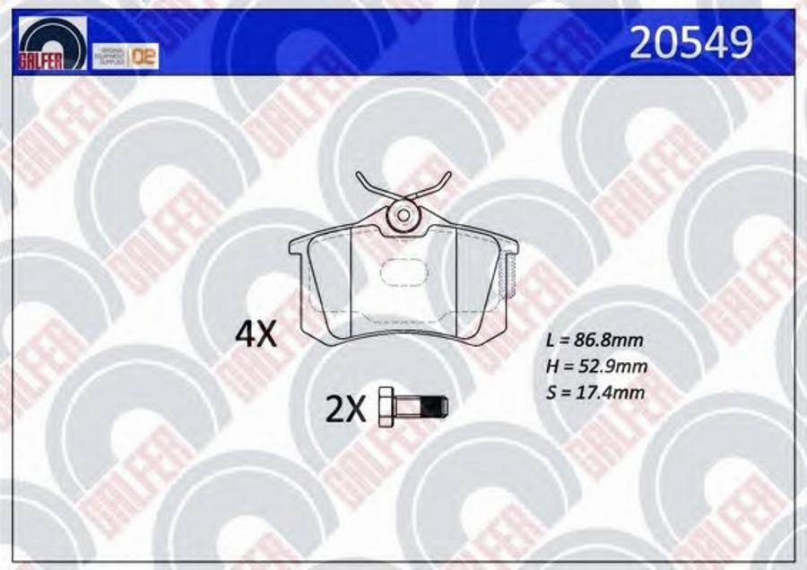 Galfer 20549 - Kit de plaquettes de frein, frein à disque cwaw.fr