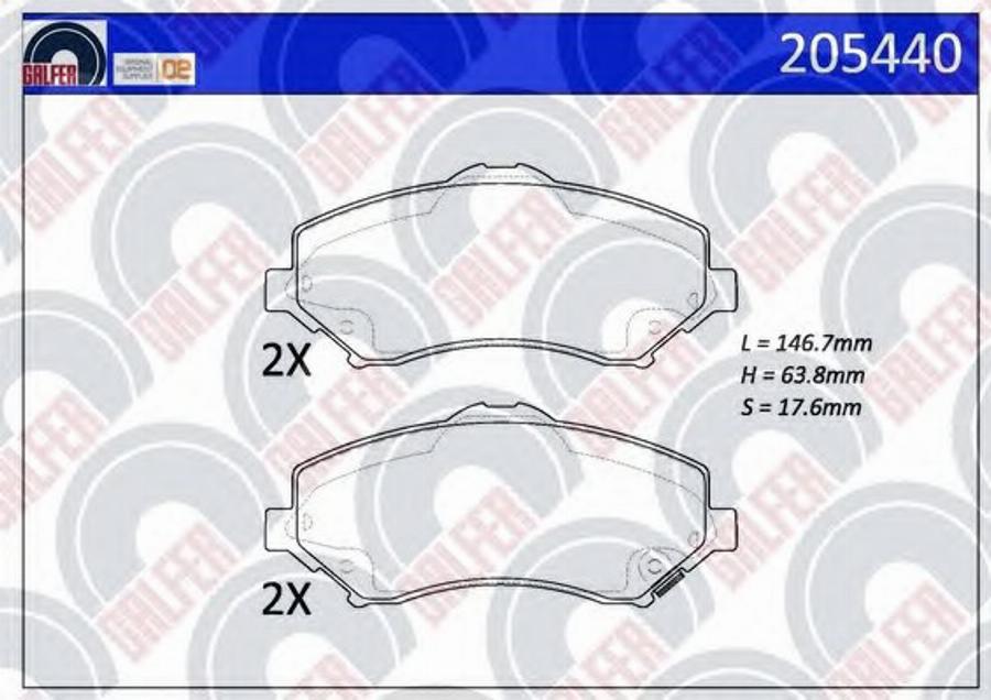 Galfer 205440 - Kit de plaquettes de frein, frein à disque cwaw.fr