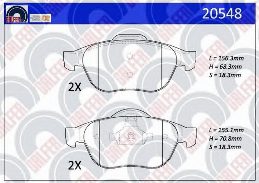 Galfer 20548 - Kit de plaquettes de frein, frein à disque cwaw.fr