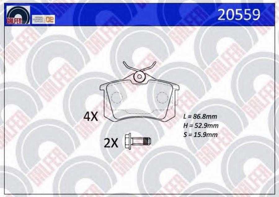 Galfer 20559 - Kit de plaquettes de frein, frein à disque cwaw.fr