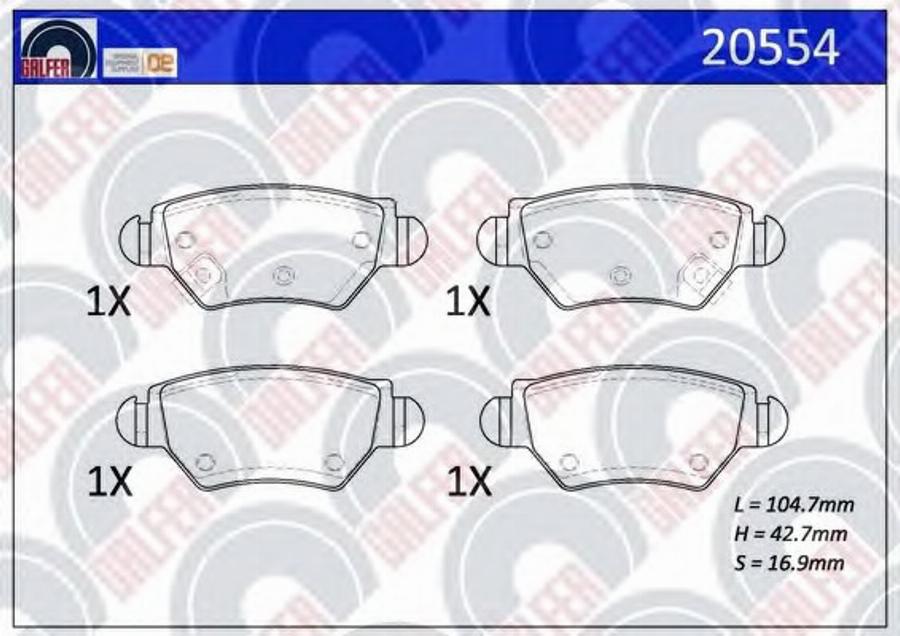 Galfer 20554 - Kit de plaquettes de frein, frein à disque cwaw.fr