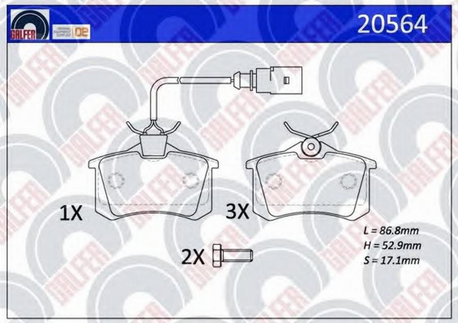 Galfer 20564 - Kit de plaquettes de frein, frein à disque cwaw.fr