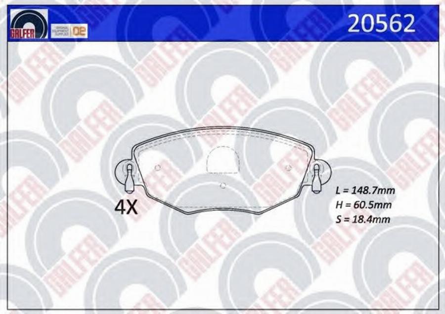 Galfer 20562 - Kit de plaquettes de frein, frein à disque cwaw.fr