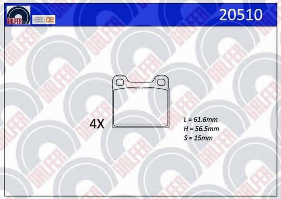 Galfer 20510 - Kit de plaquettes de frein, frein à disque cwaw.fr