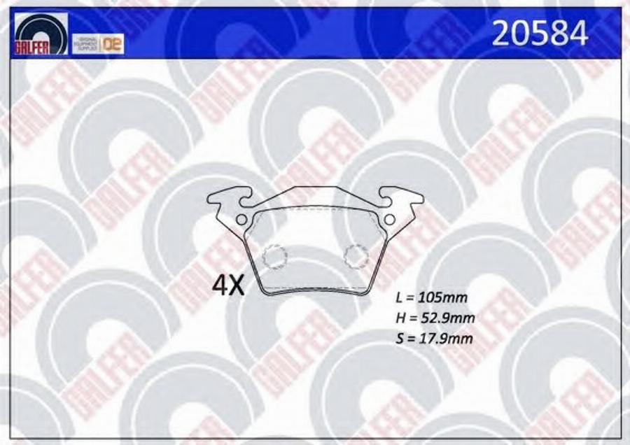 Galfer 20584 - Kit de plaquettes de frein, frein à disque cwaw.fr