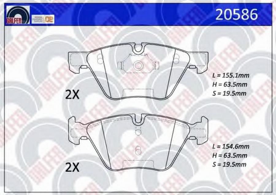 Galfer 20586 - Kit de plaquettes de frein, frein à disque cwaw.fr