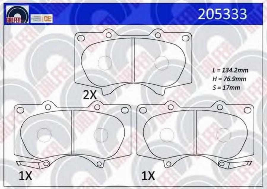 Galfer 205333 - Kit de plaquettes de frein, frein à disque cwaw.fr