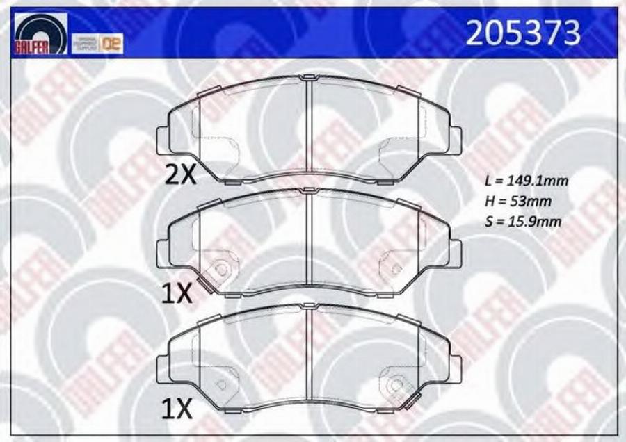 Galfer 205373 - Kit de plaquettes de frein, frein à disque cwaw.fr