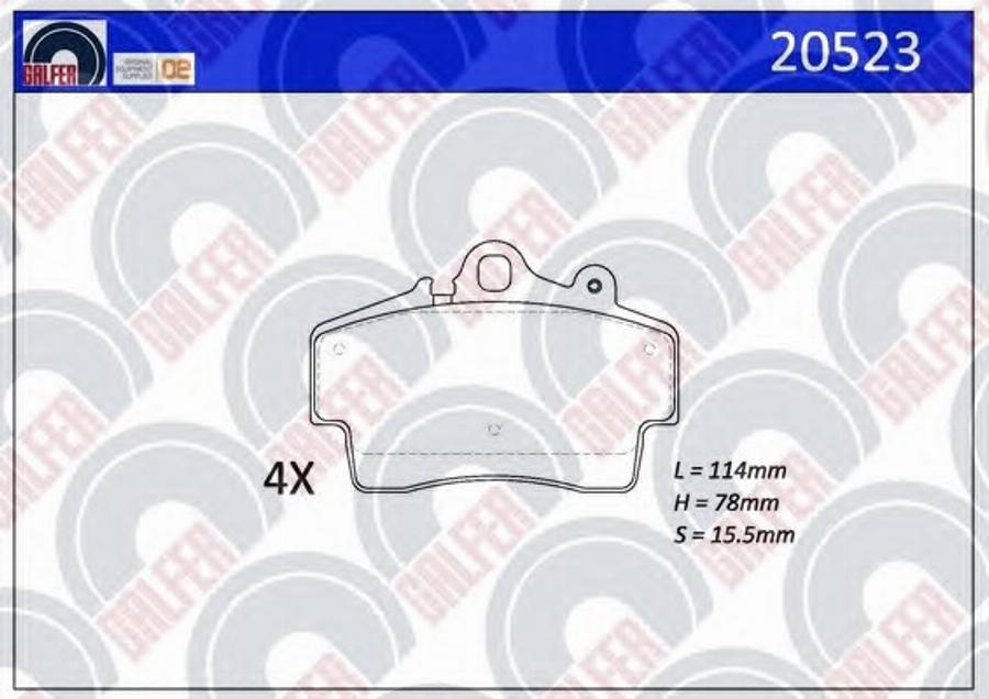 Galfer 20523 - Kit de plaquettes de frein, frein à disque cwaw.fr