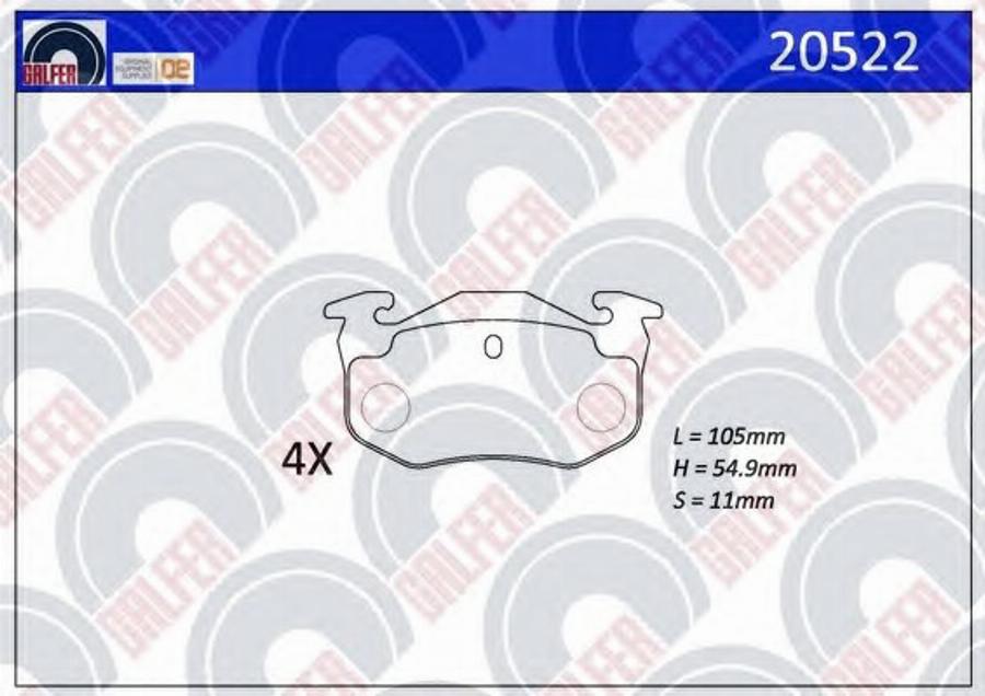 Galfer 20522 - Kit de plaquettes de frein, frein à disque cwaw.fr