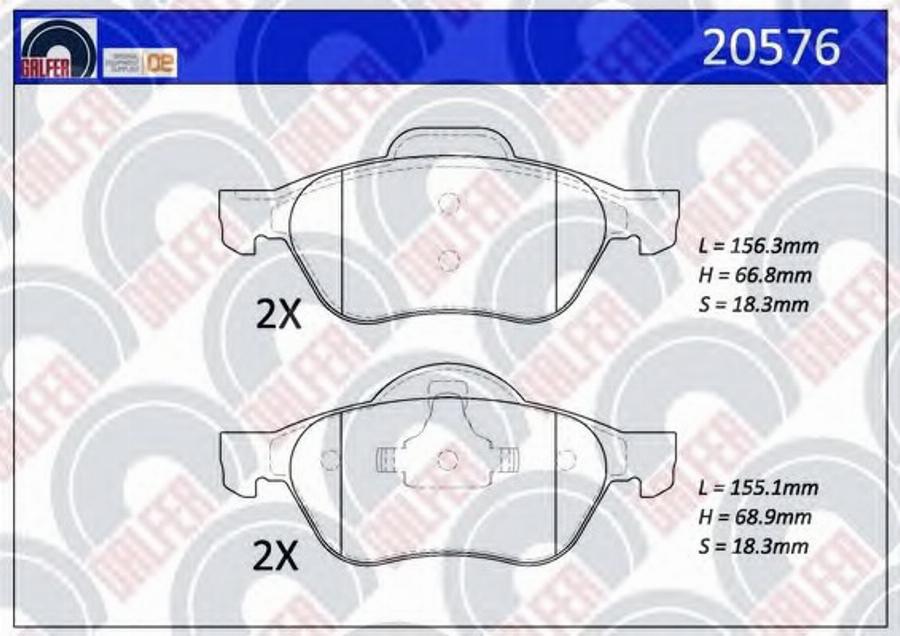 Galfer 20576 - Kit de plaquettes de frein, frein à disque cwaw.fr