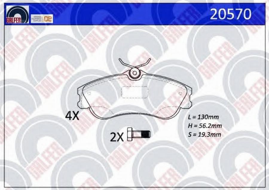 Galfer 20570 - Kit de plaquettes de frein, frein à disque cwaw.fr