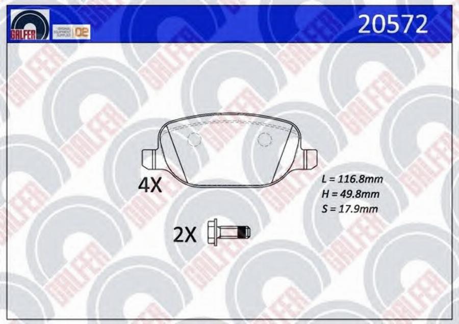 Galfer 20572 - Kit de plaquettes de frein, frein à disque cwaw.fr