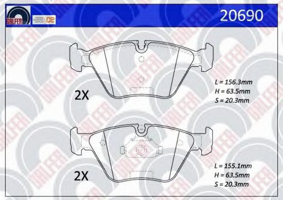 Galfer 20690 - Kit de plaquettes de frein, frein à disque cwaw.fr