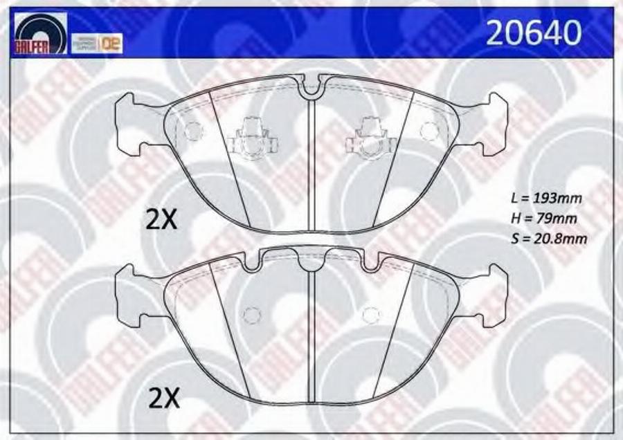 Galfer 20640 - Kit de plaquettes de frein, frein à disque cwaw.fr