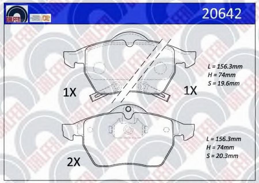 Galfer 20642 - Kit de plaquettes de frein, frein à disque cwaw.fr