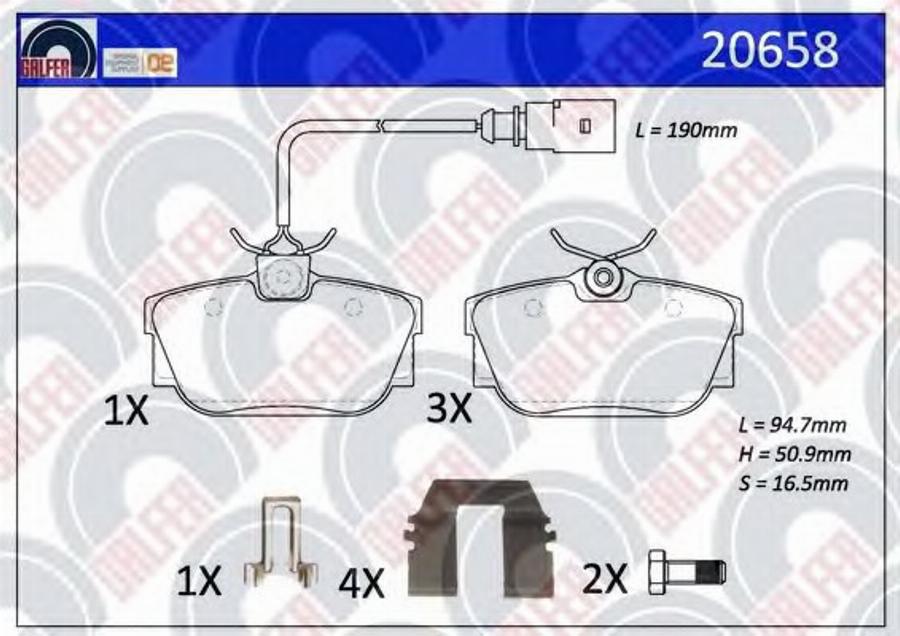 Galfer 20658 - Kit de plaquettes de frein, frein à disque cwaw.fr