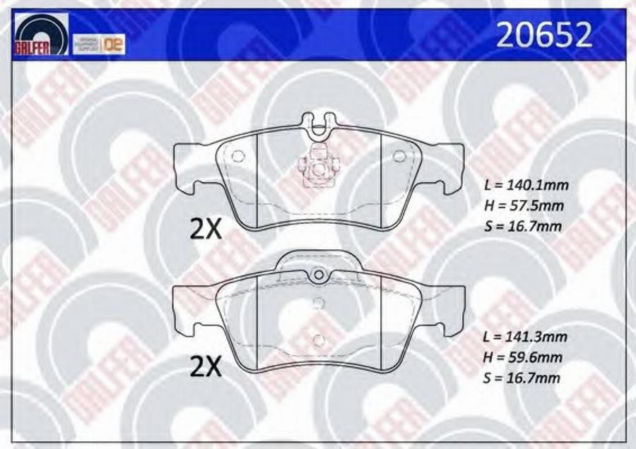 Galfer 20652 - Kit de plaquettes de frein, frein à disque cwaw.fr